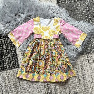 Eleanor Rose Girls Colorful Paisley Jennifer Dress Size 5-6